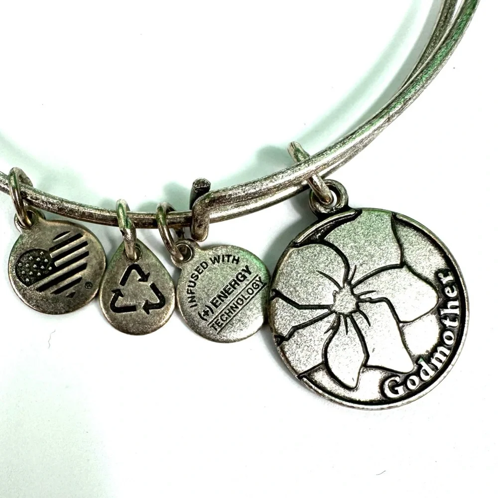 Alex and Ani Godmother charm bracelet - silver tone EUC